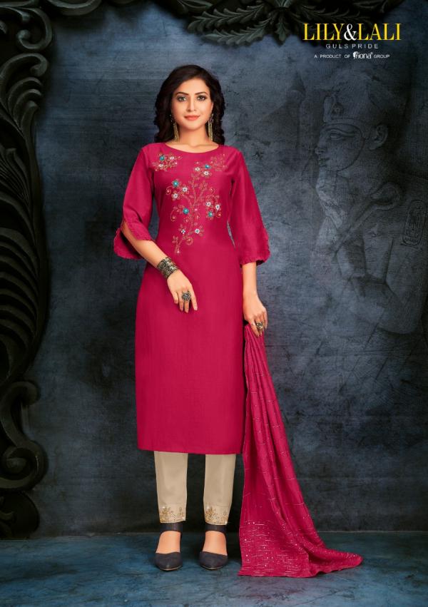 Lily & Lali Muskan-Bember-Silk-Designer-Kurti-With-Bottom-And-Dupatta